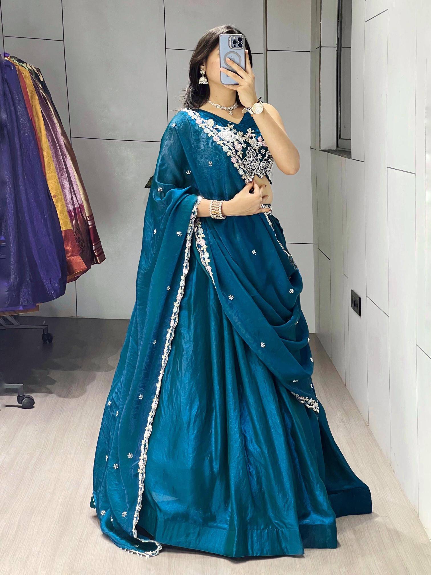 GRTN 8125 TEALBLU Fendy Affordable lehenga choli for wedding season